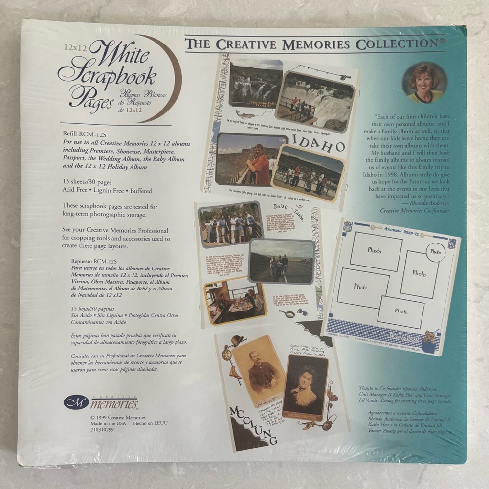 Creative Memories Refill White Pages RCM-12